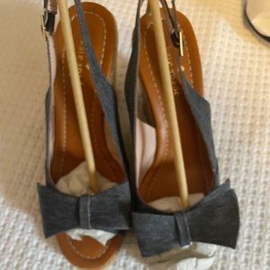 Kate spade peep tow Jean wedges